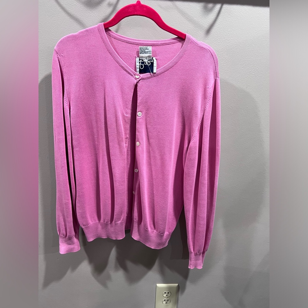 Lilly Pulitzer Pink Button-Up Cotton Cardigan